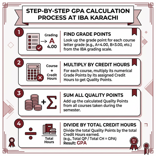 Step-by-step GPA Calculation Process at IBA Karachi